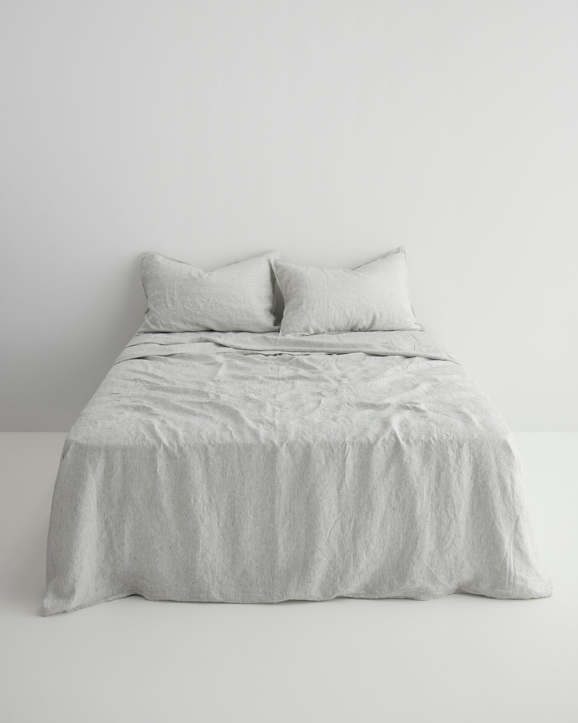 PINSTRIPE LINEN SHEETS