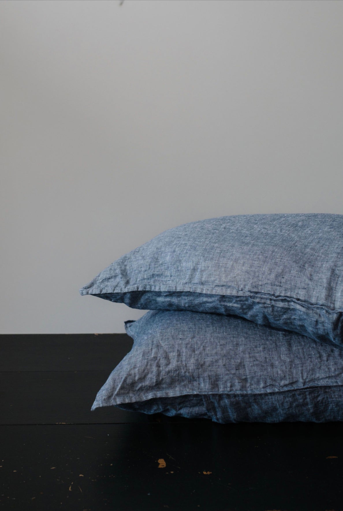 STANDARD FLAX LINEN PILLOWCASE PAIR - DENIM CHAMBRAY