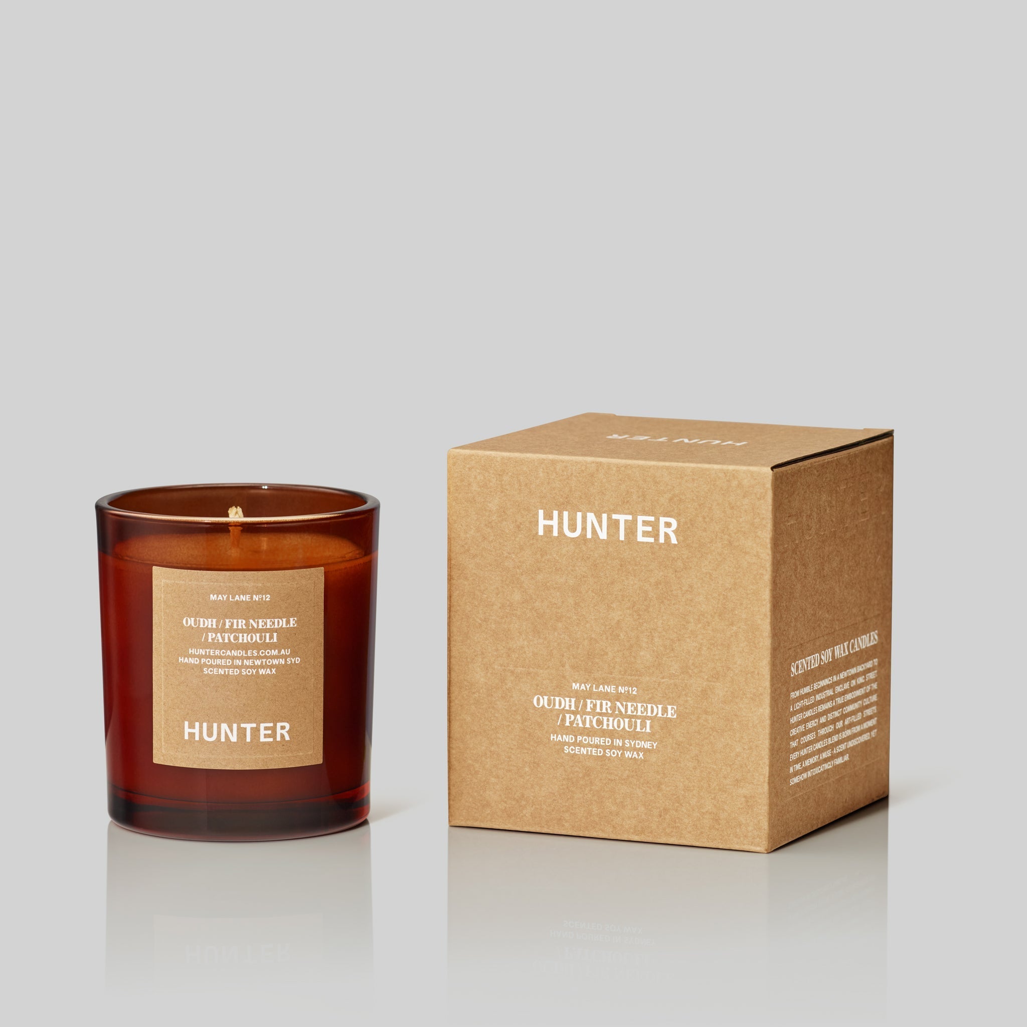 HUNTER CANDLE - MAY LANE - Oudh, fir needle & patchouli