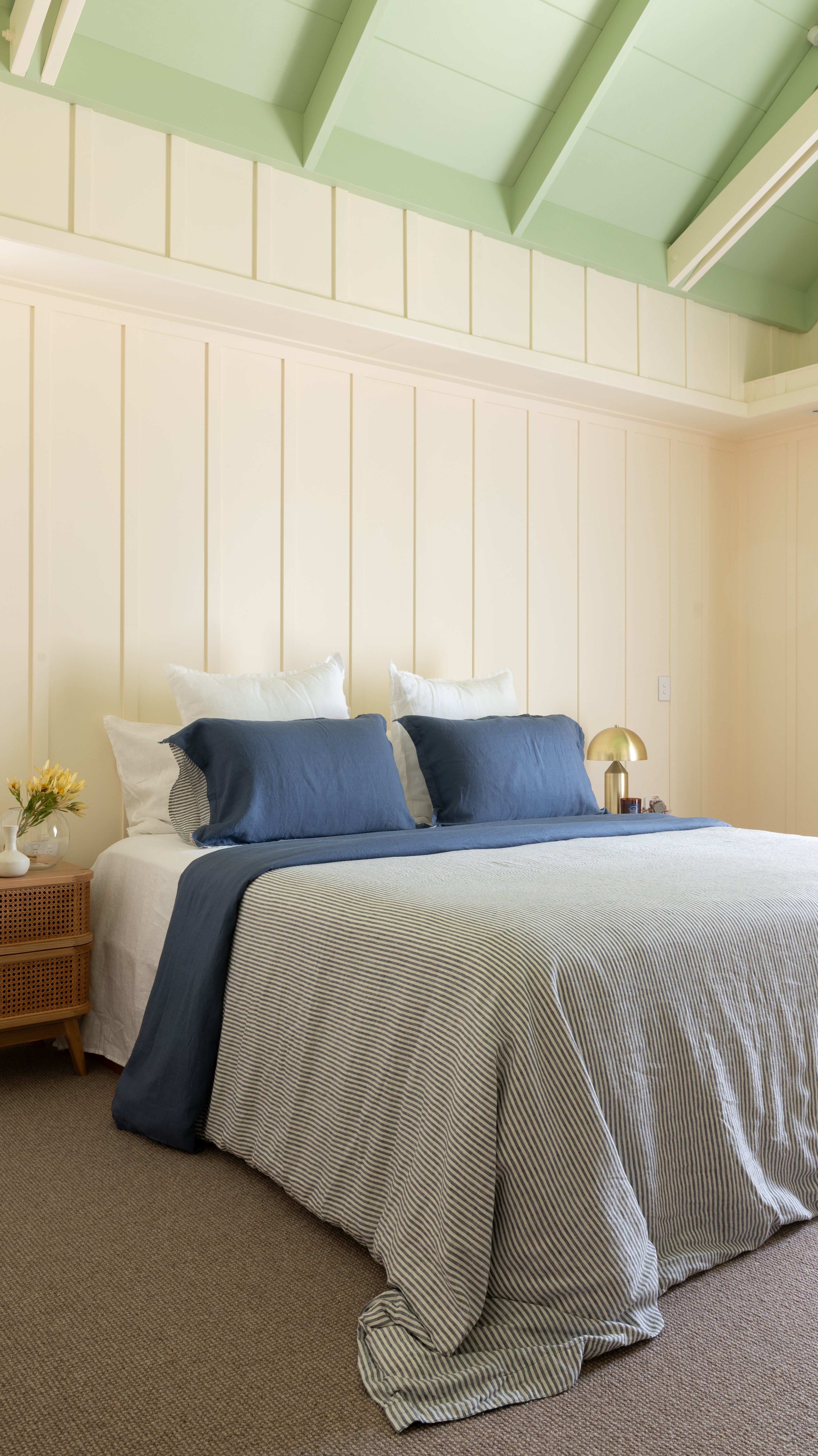 DUVET COVER SET - DENIM BLUE + BLUE STRIPES