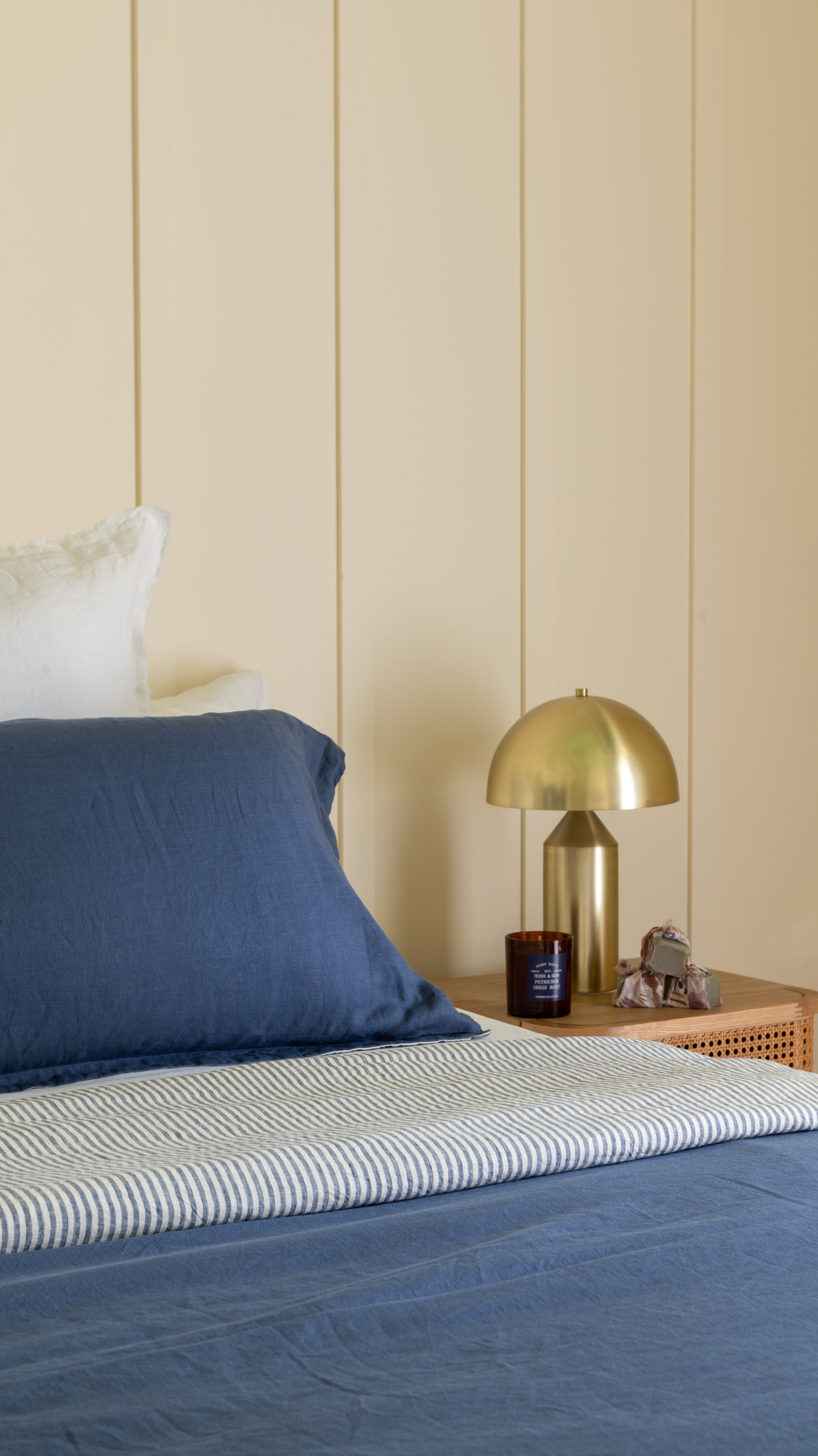 DUVET COVER SET - DENIM BLUE + BLUE STRIPES