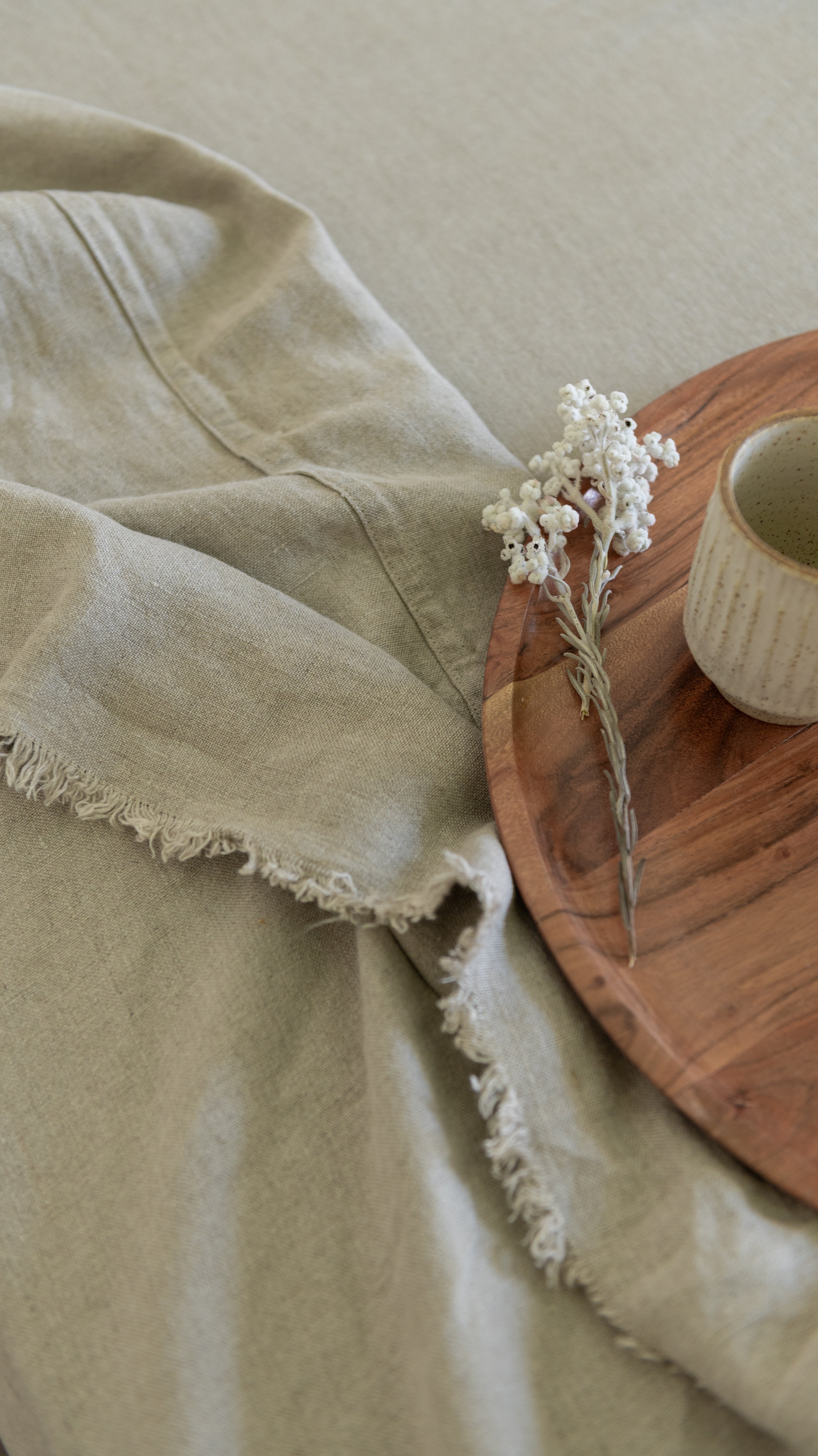 HEAVYWEIGHT OVERSIZED LINEN BED COVER - 345GSM