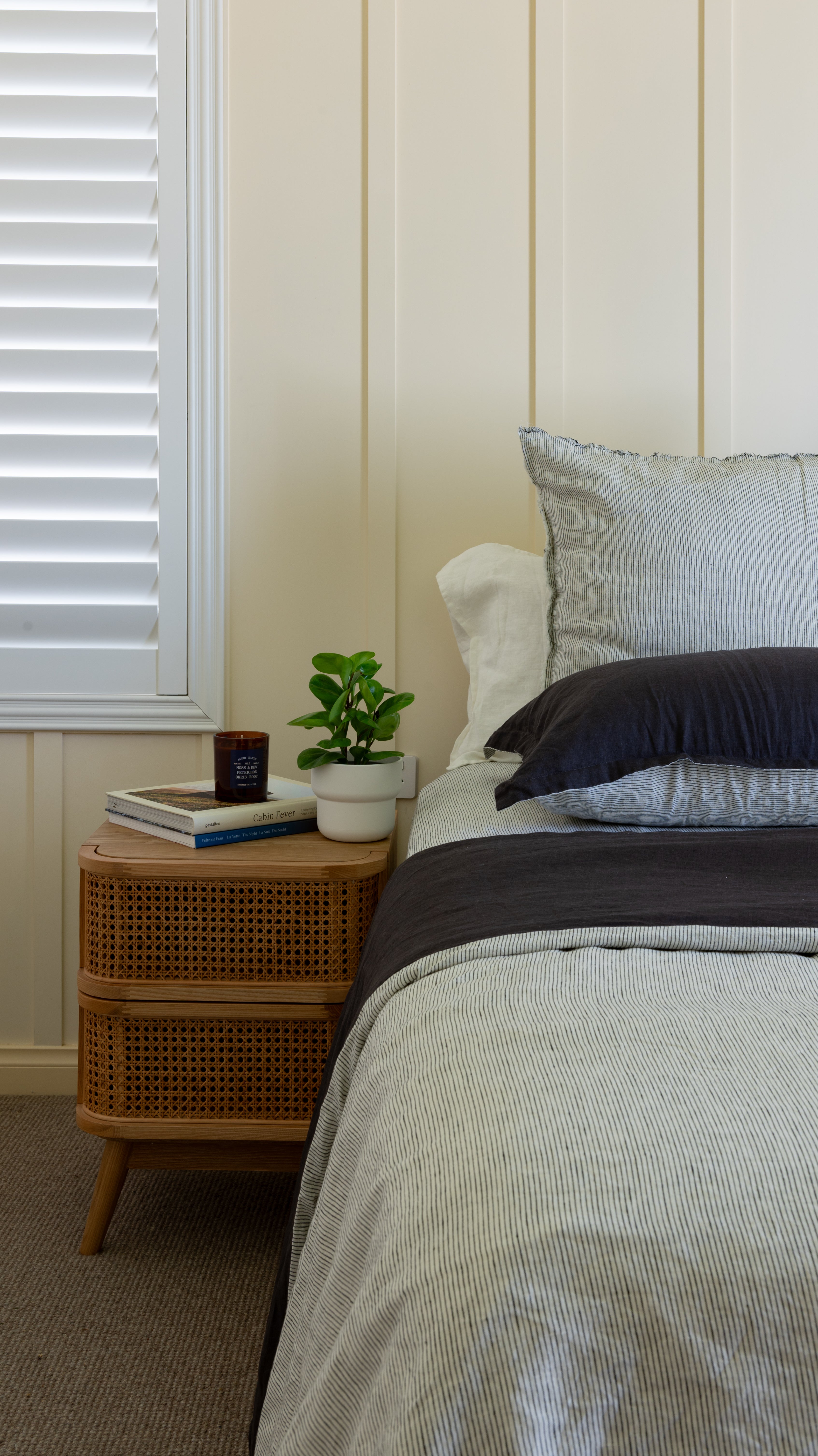 DUVET COVER SET - CHARCOAL + INK PINSTRIPE