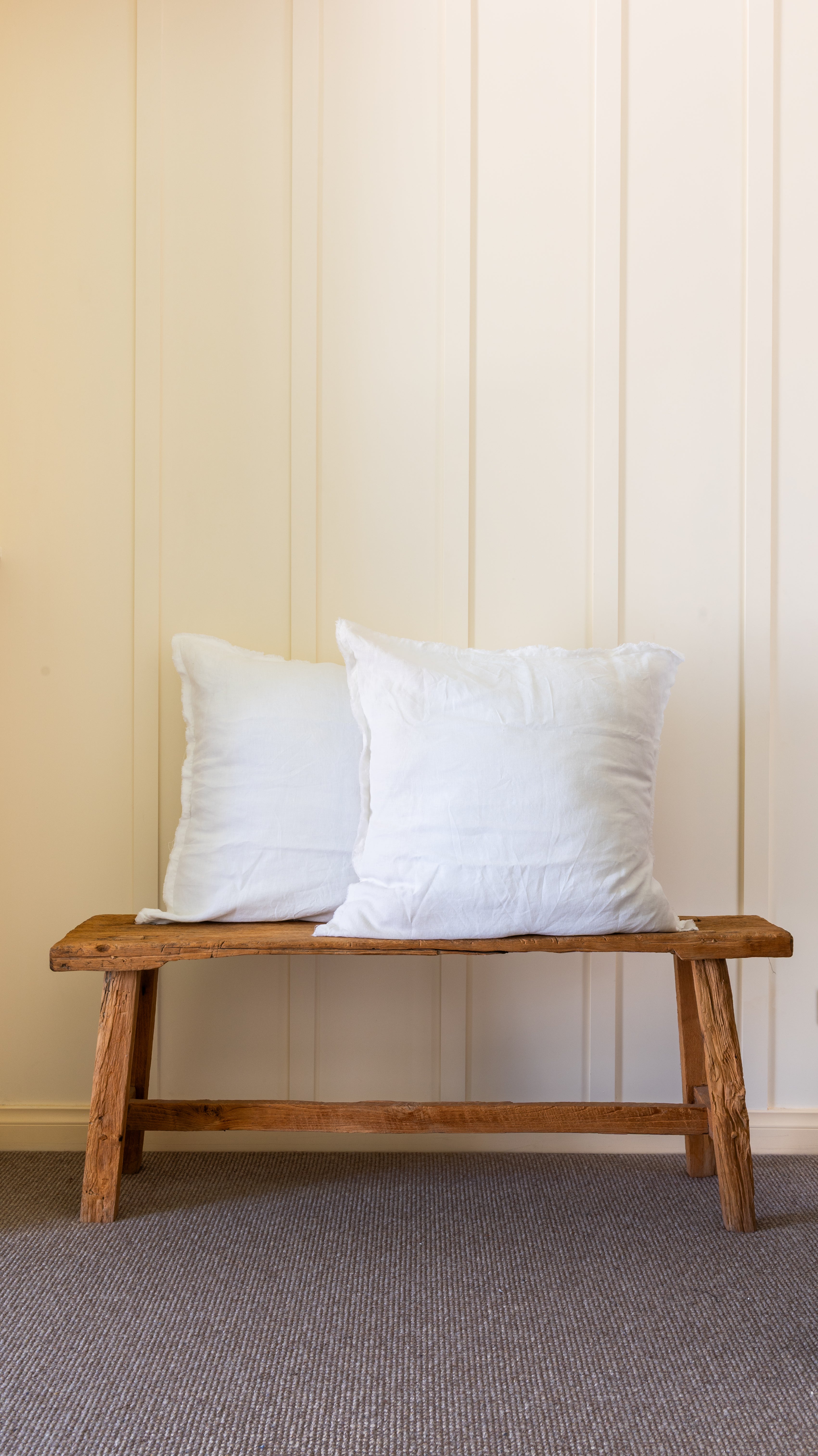 HAND-FRAYED EUROPEAN LINEN PILLOWCASE PAIR - WINTER WHITE