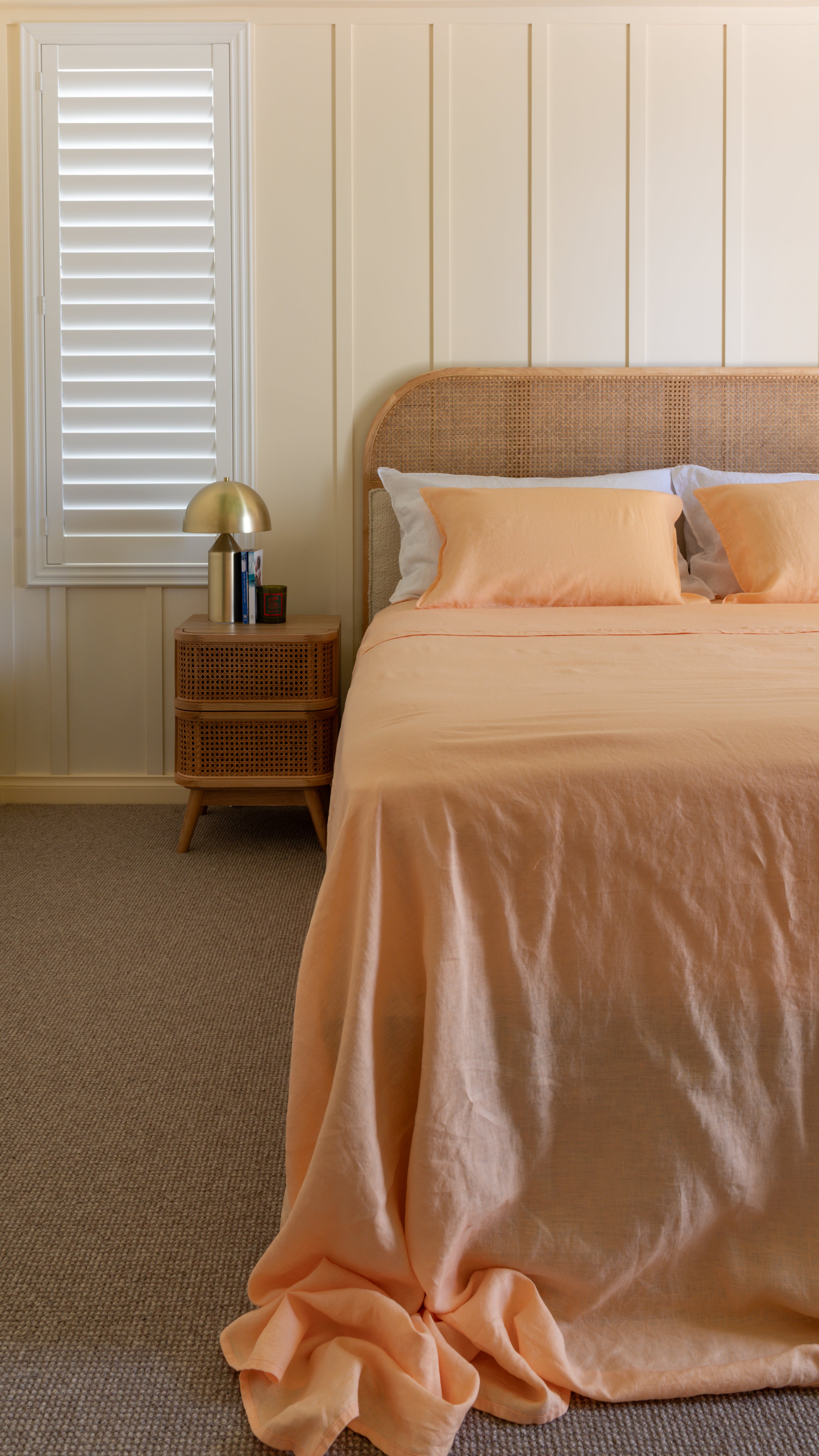 EUROPEAN FLAX LINEN FLAT SHEET - PEACH