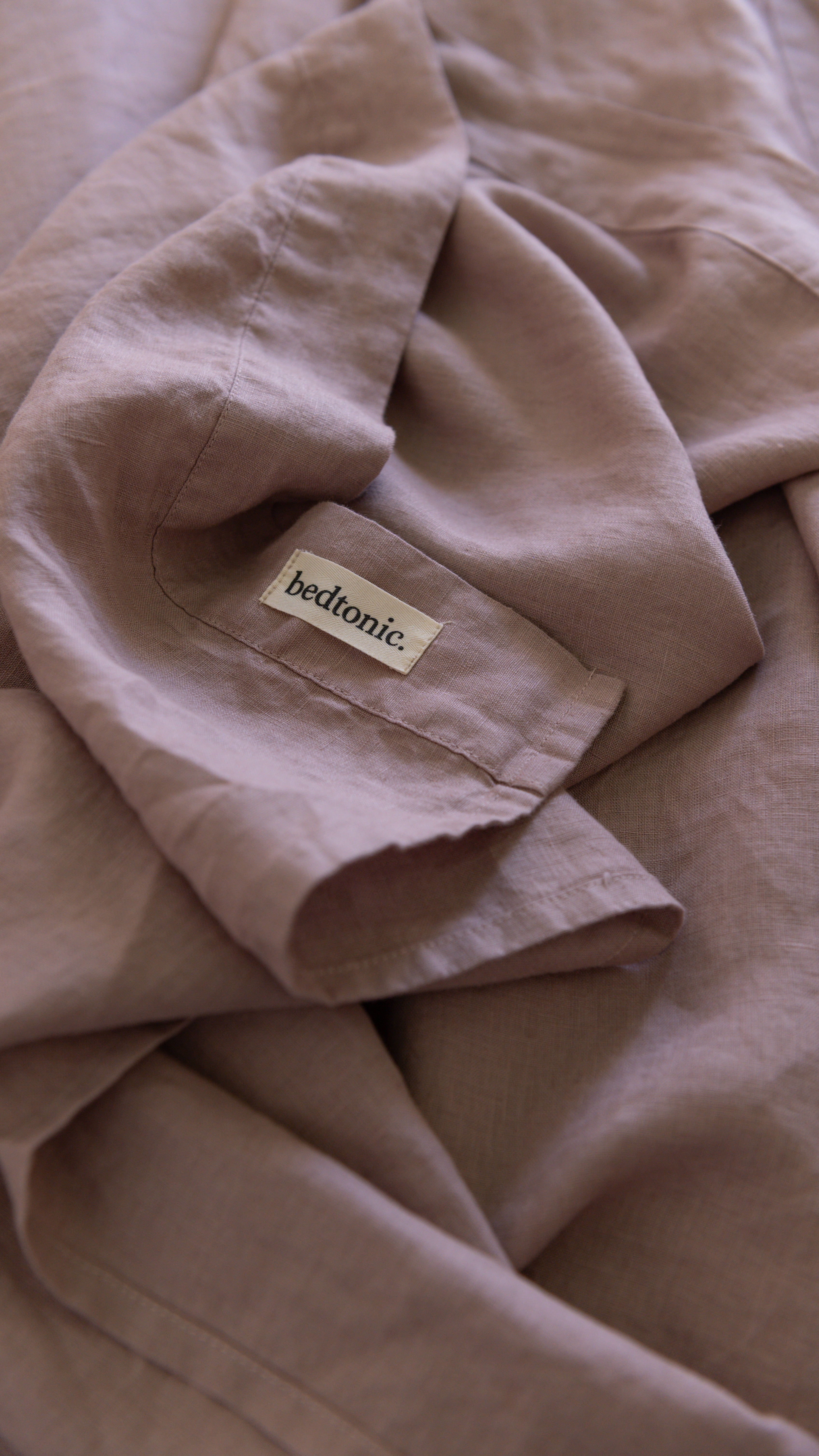 EUROPEAN FLAX LINEN FLAT SHEET - DUSKY ROSE