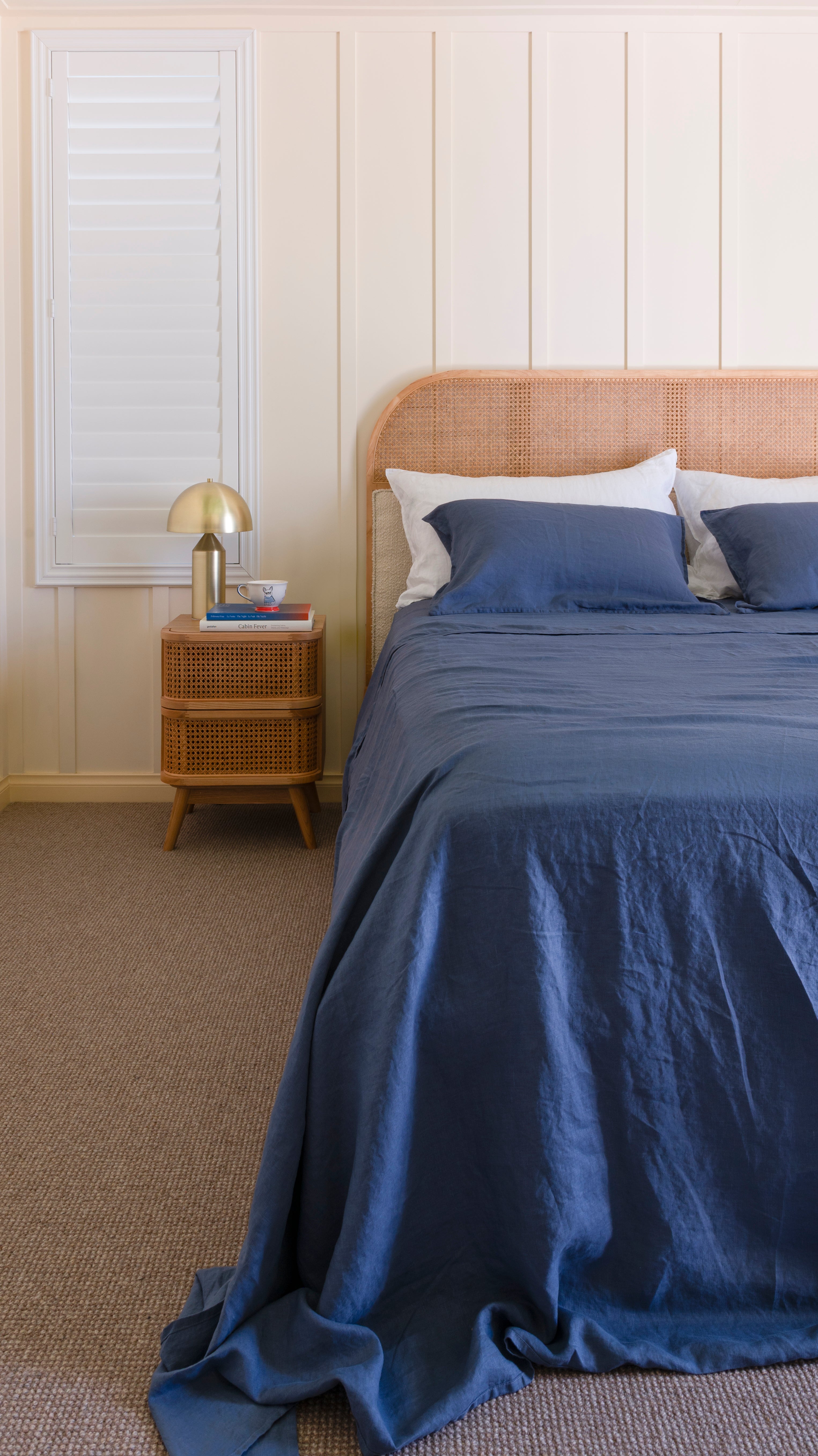 EUROPEAN FLAX LINEN FLAT SHEET - DENIM BLUE