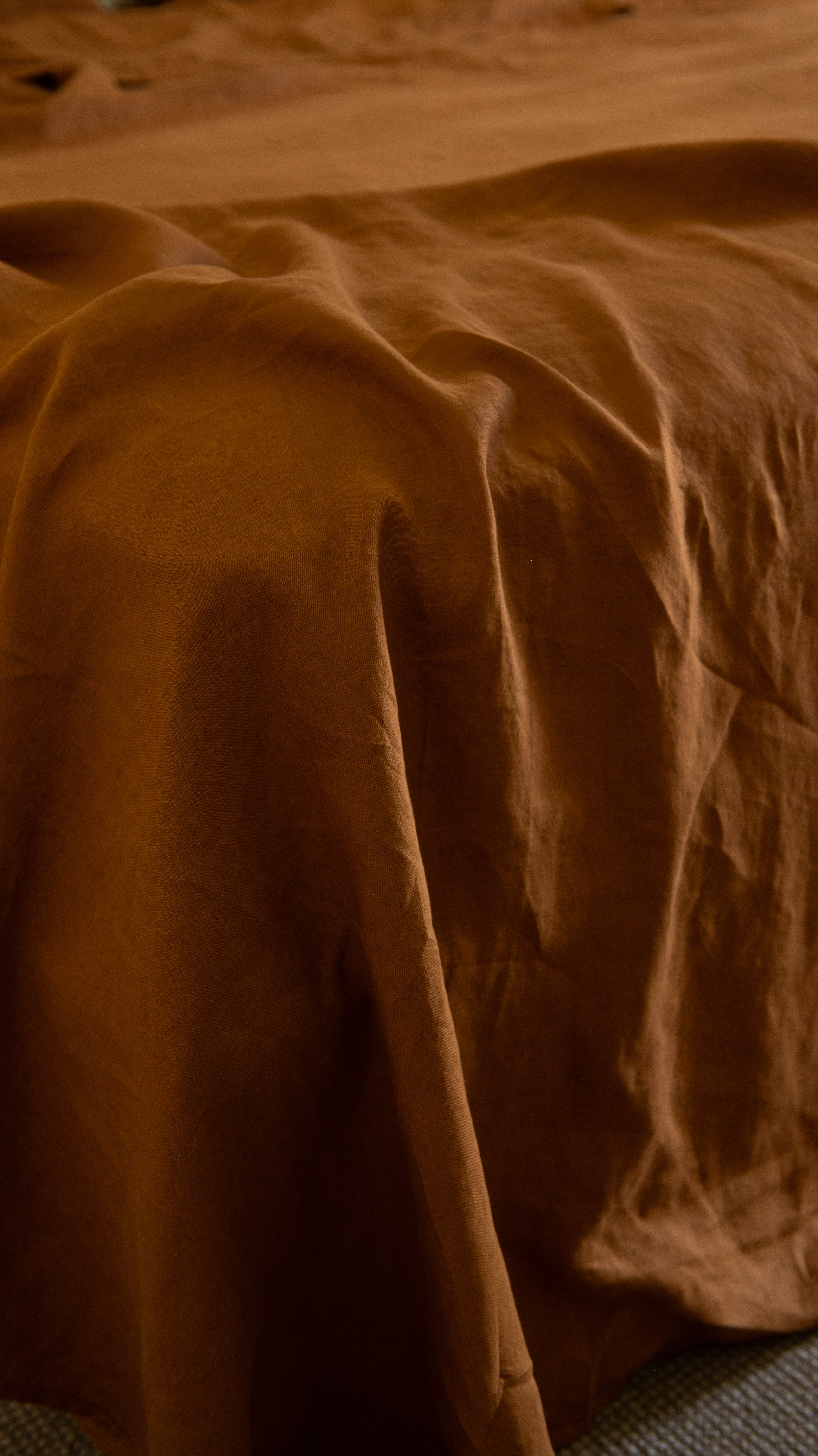 EUROPEAN FLAX LINEN FLAT SHEET - TERRACOTTA