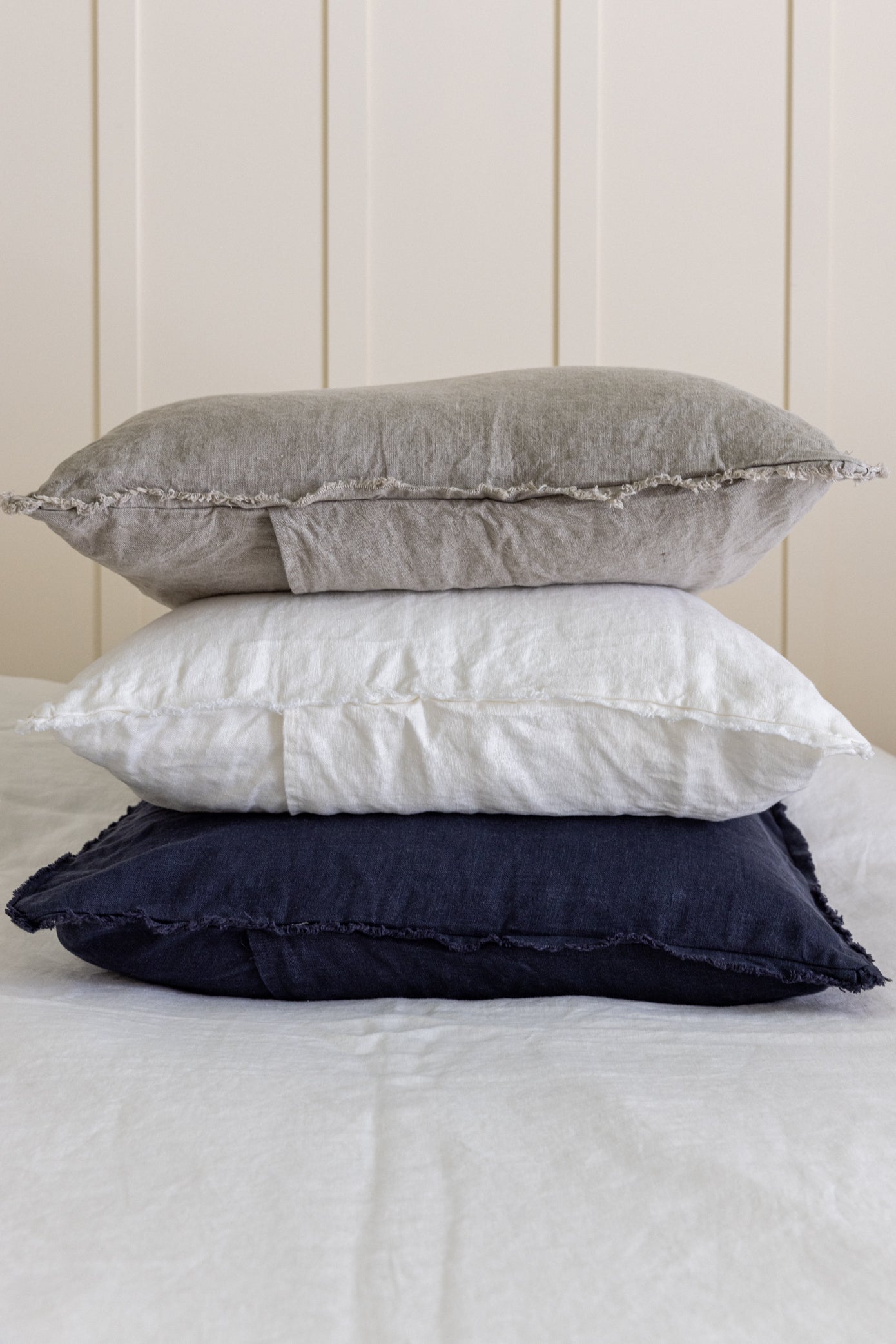 HEAVYWEIGHT HAND-FRAYED EURO PILLOWCASE PAIR - 345GSM