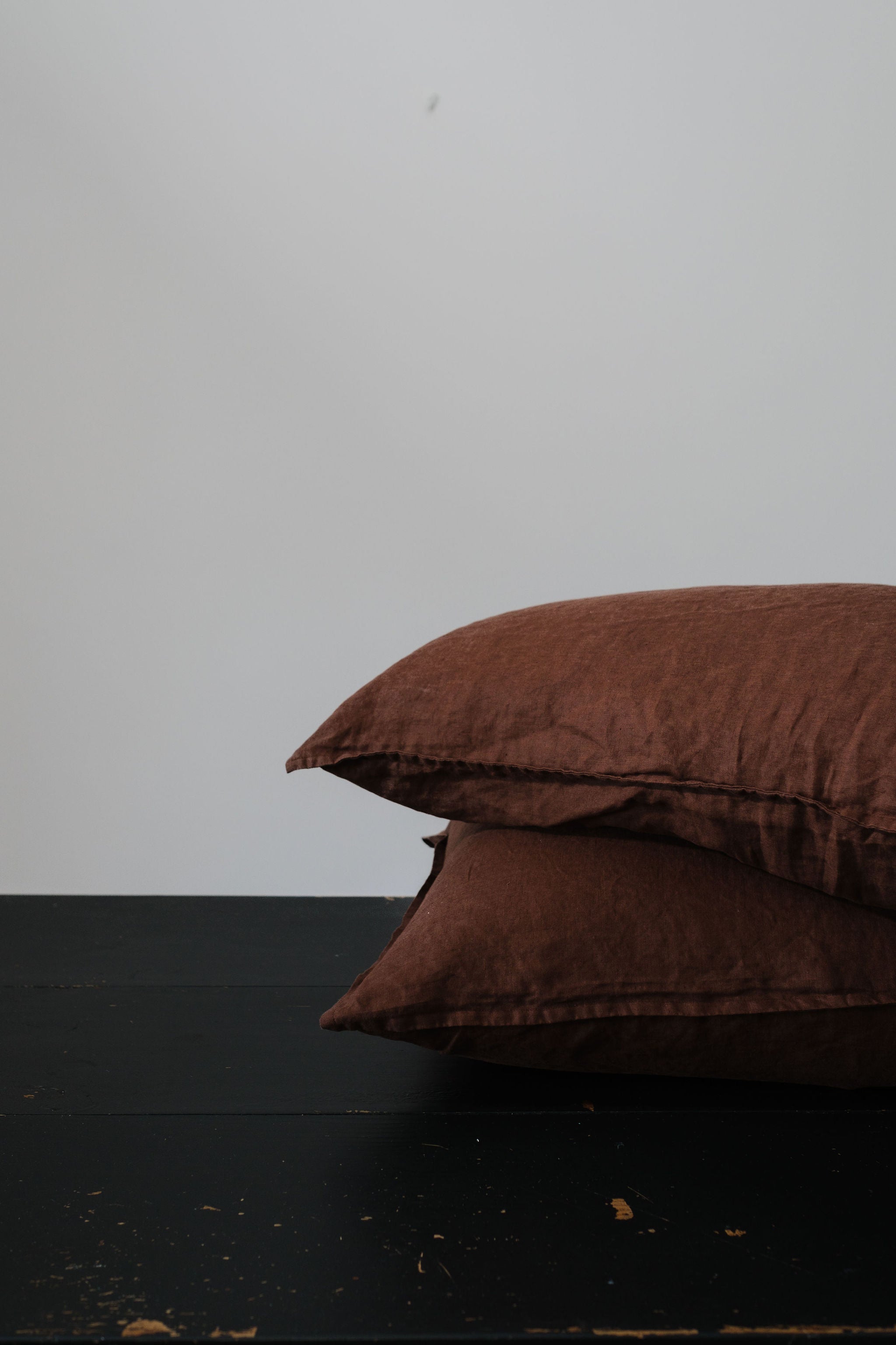 STANDARD FLAX LINEN PILLOWCASE PAIR - COCOA