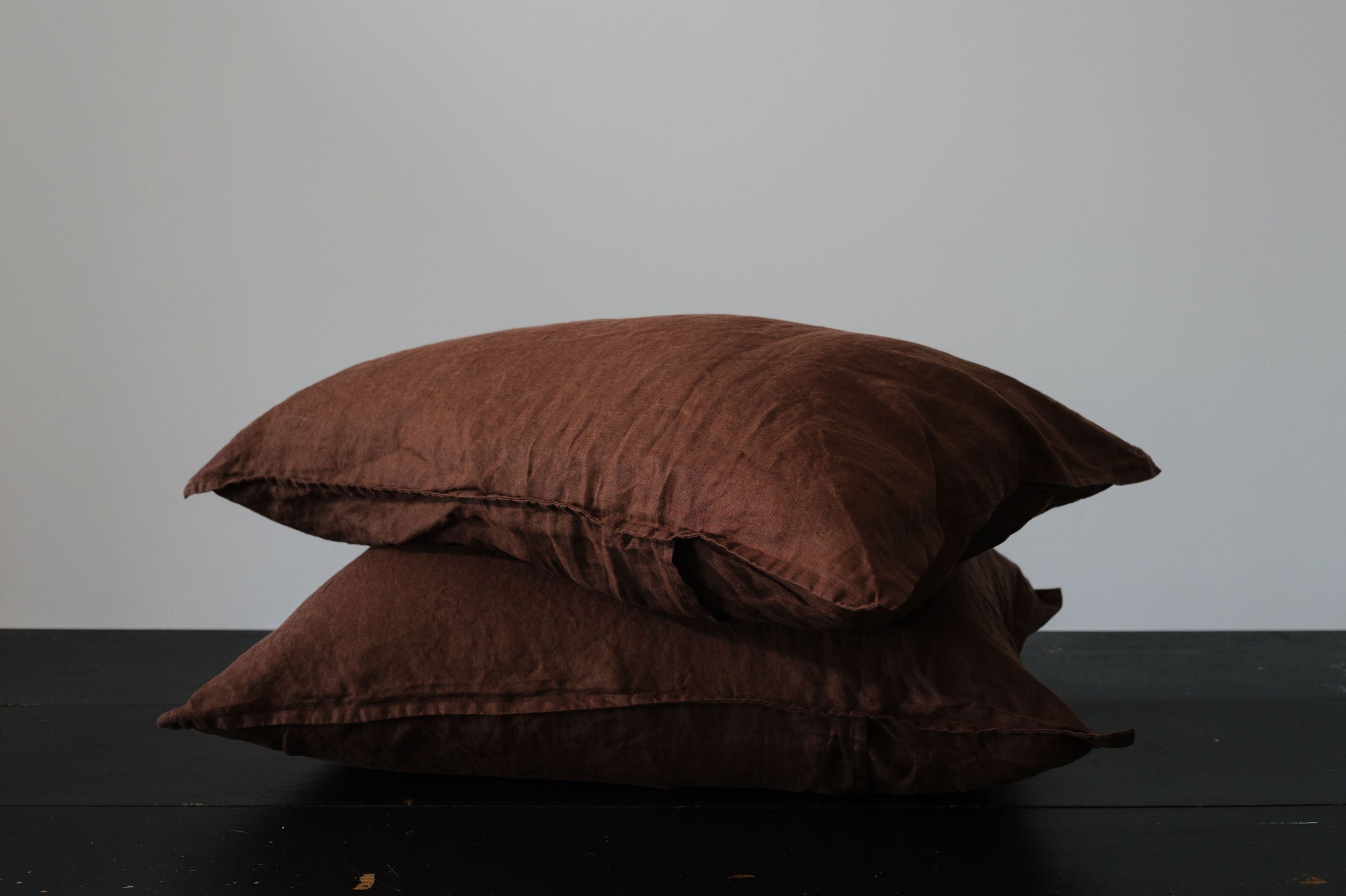 STANDARD FLAX LINEN PILLOWCASE PAIR - COCOA