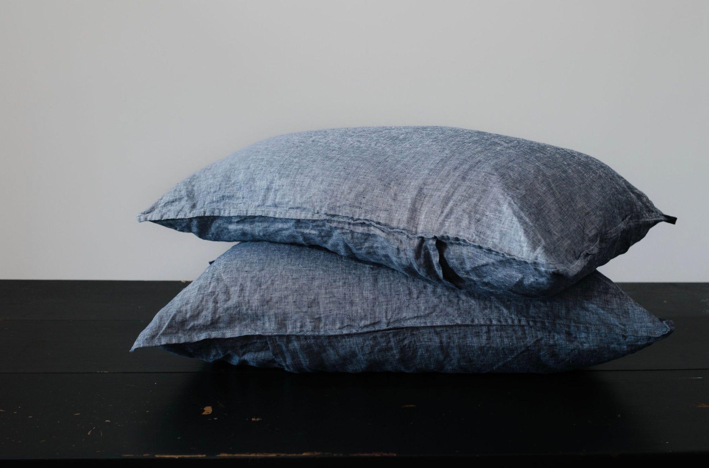 STANDARD FLAX LINEN PILLOWCASE PAIR - DENIM CHAMBRAY