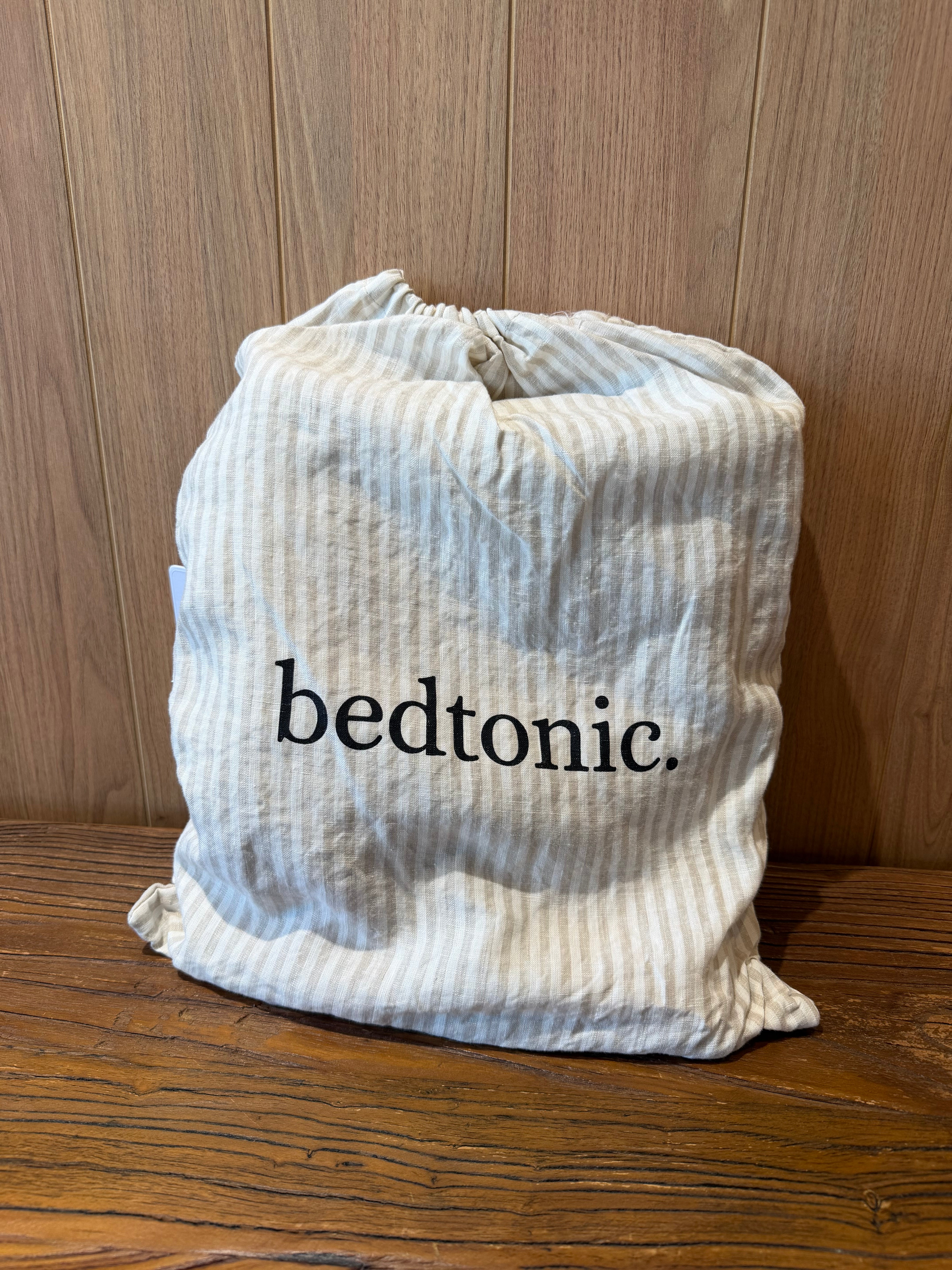 STANDARD FLAX LINEN PILLOWCASE PAIR - NATURAL STRIPES