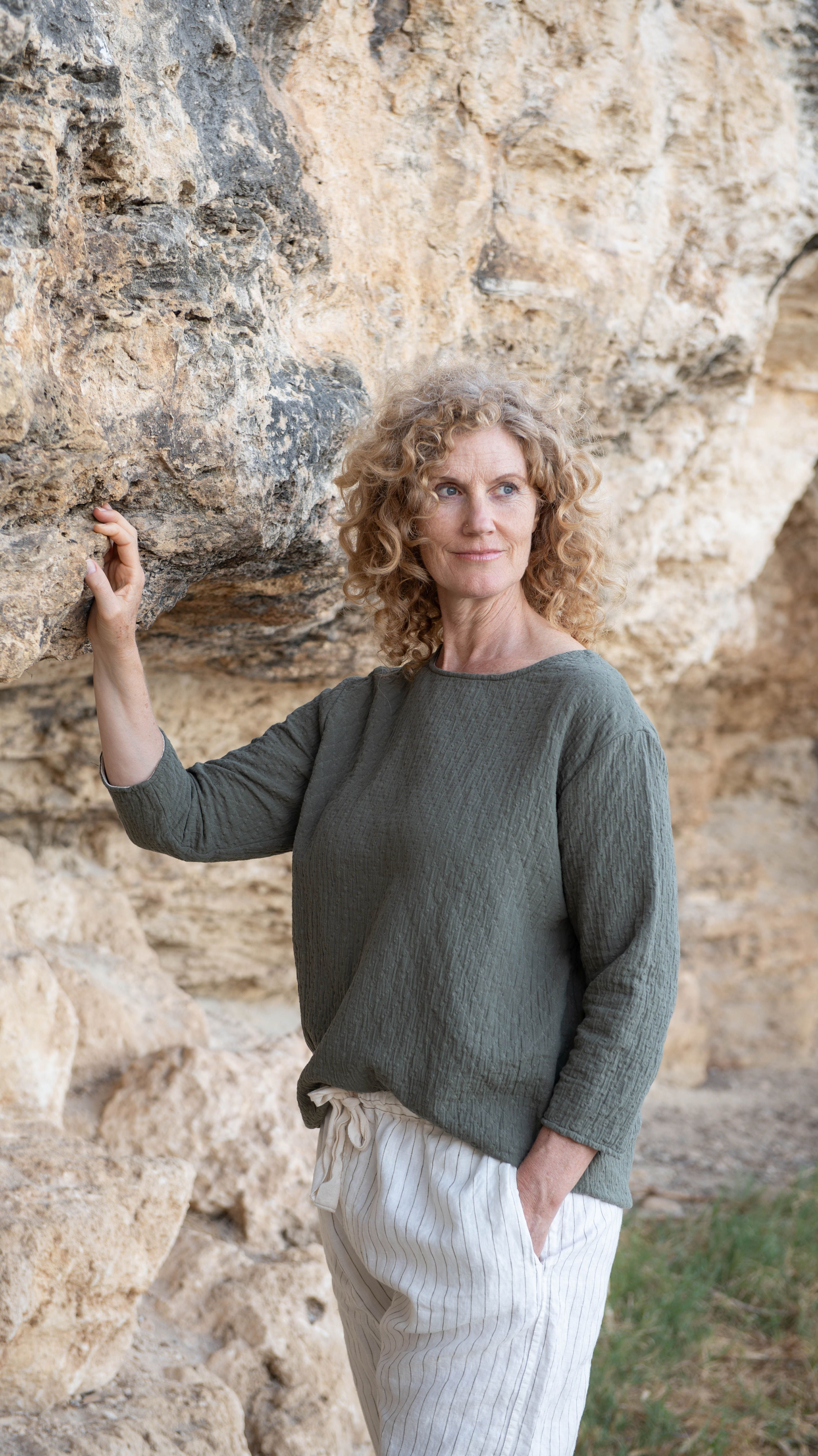 LIMITED EDITION - TEXTURED COTTON BOXY TOP