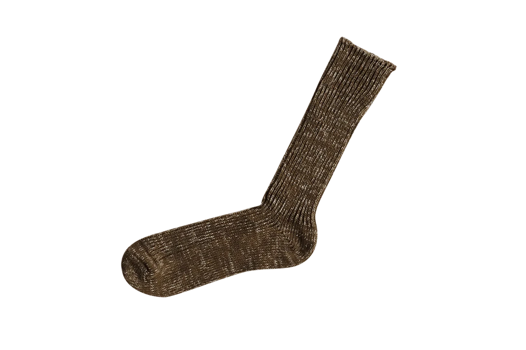 NISHIGUCHI KUTSUSHITA - HEMP COTTON RIBBED SOCKS