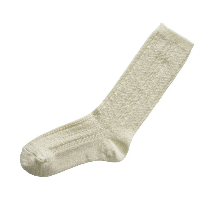 NISHIGUCHI KUTSUSHITA - ALPACA WOOL CABLE PATTERNED SOCKS