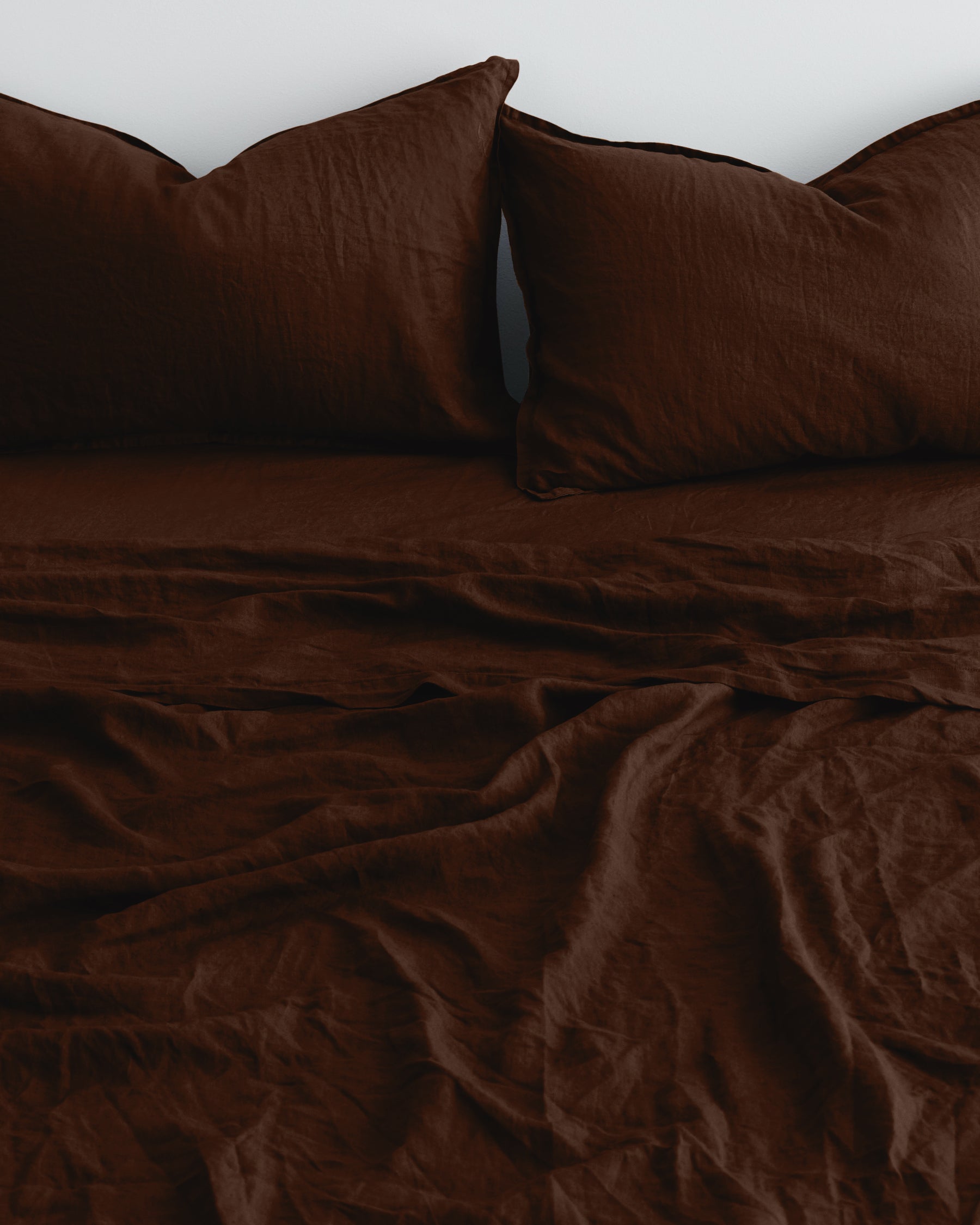 LINEN SHEET SET WITH PILLOWCASES - COCOA