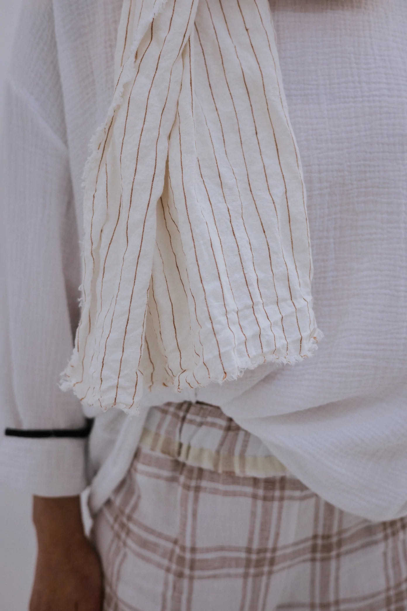 ZILDA SCARF GINGER PINSTRIPE