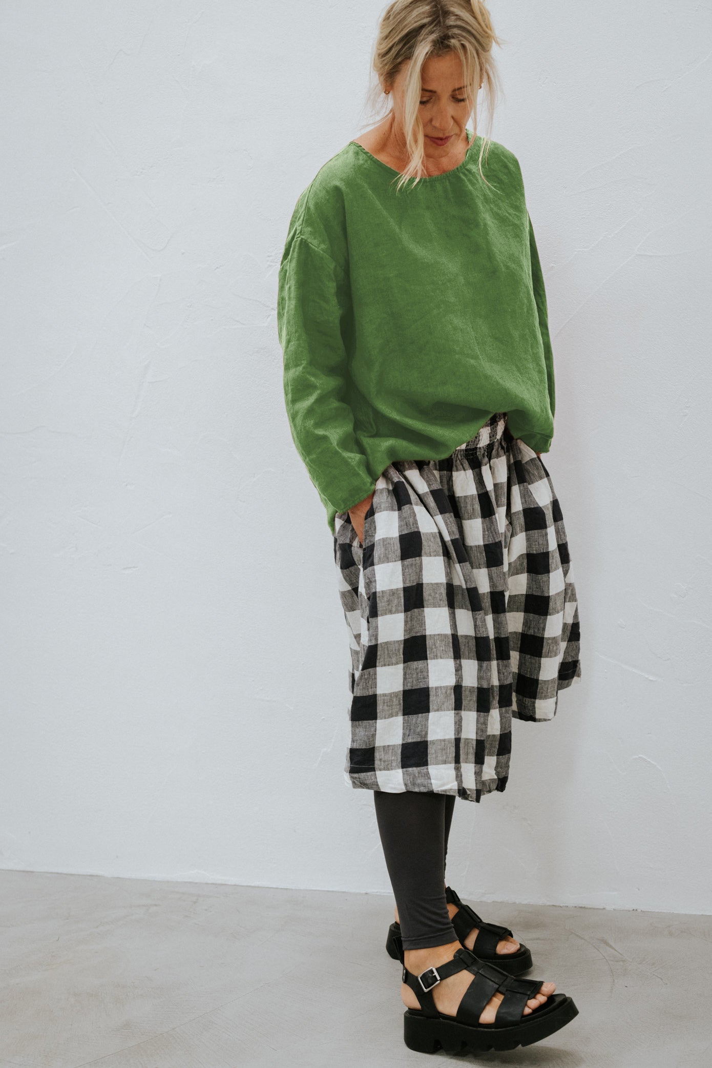 BOXY TOP - HUNTER GREEN