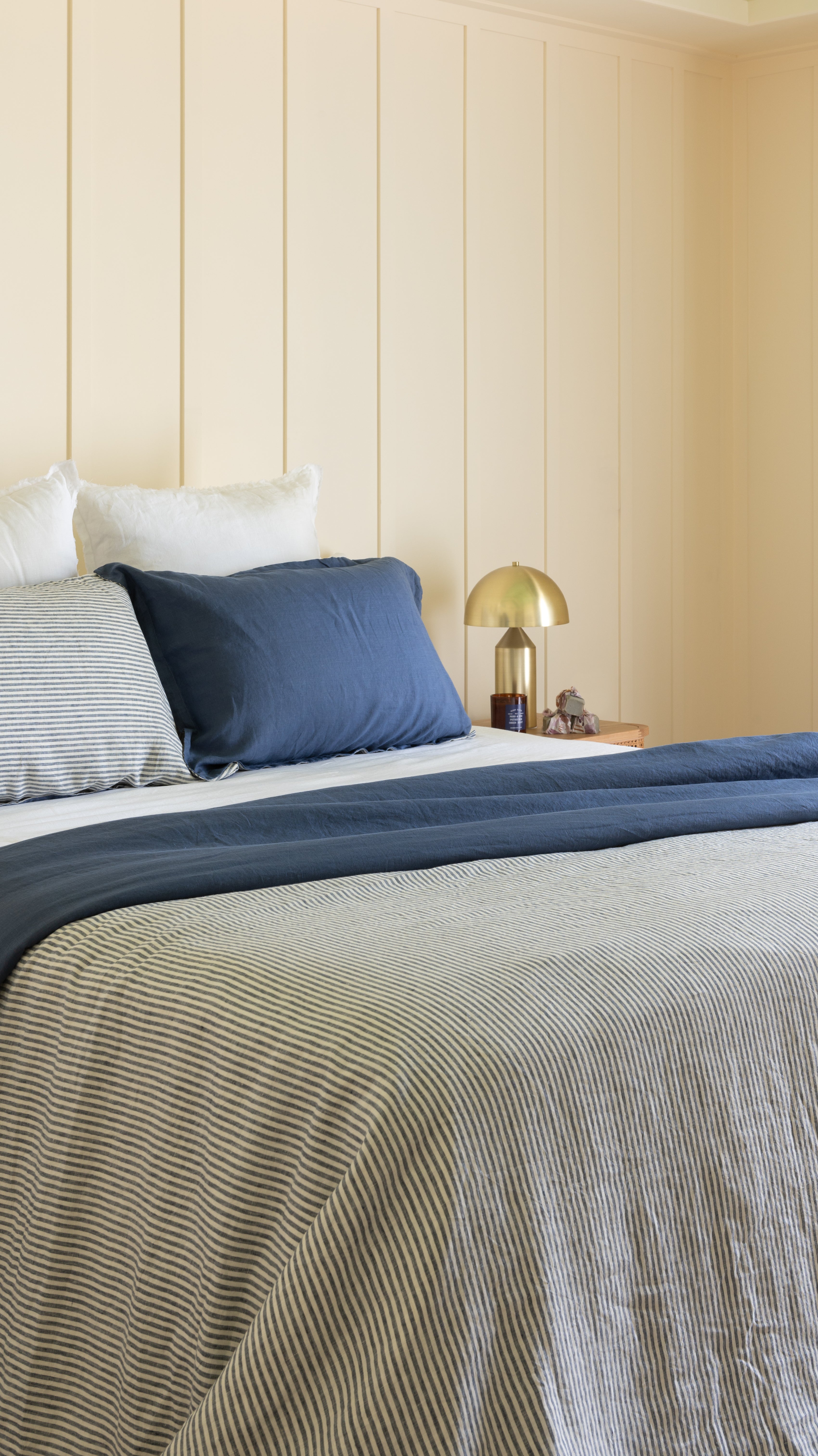 DUVET COVER SET - DENIM BLUE + BLUE STRIPES