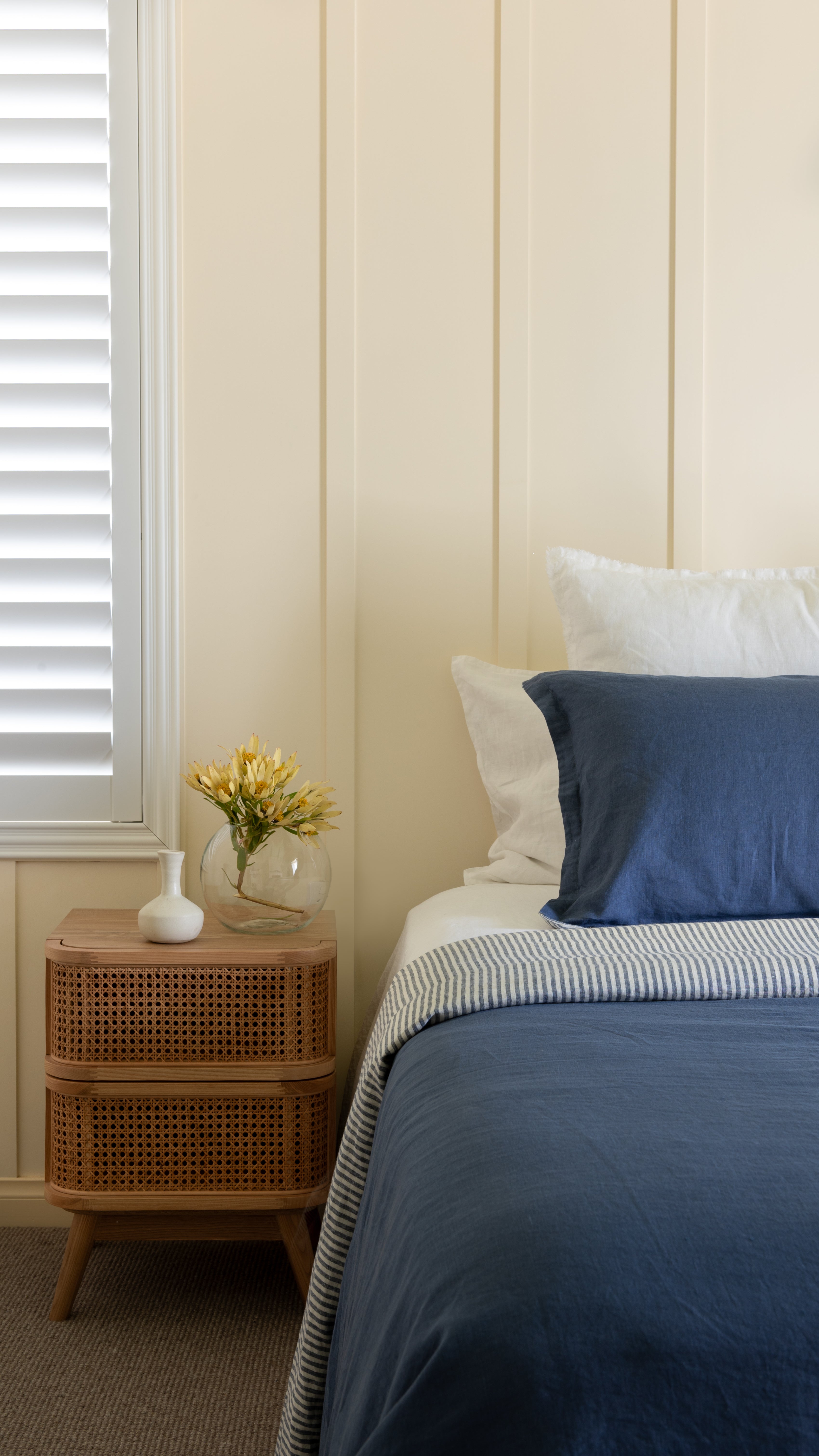 DUVET COVER SET - DENIM BLUE + BLUE STRIPES