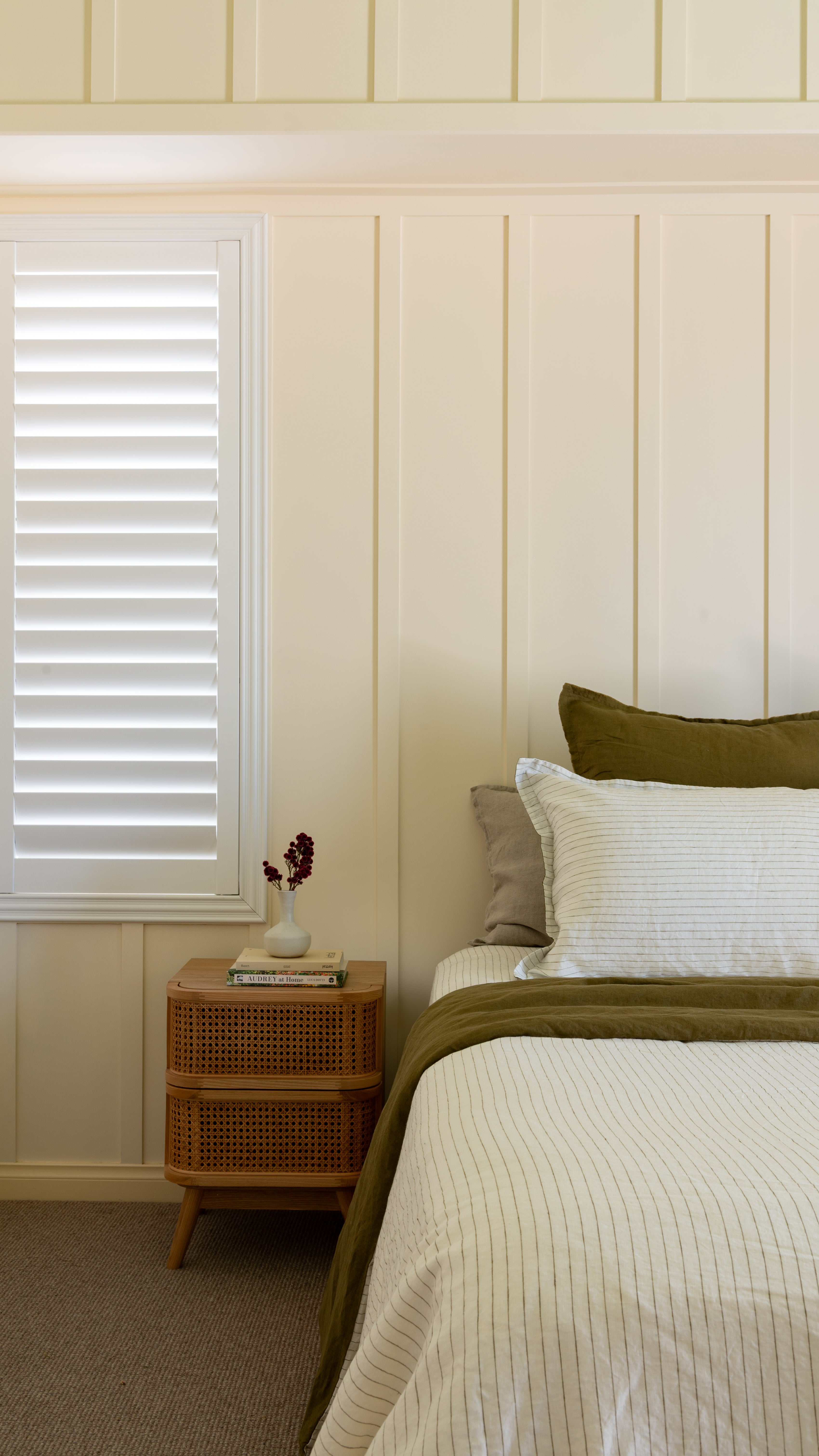 DUVET COVER SET - OLIVE + OLIVE PINSTRIPE REVERSIBLE