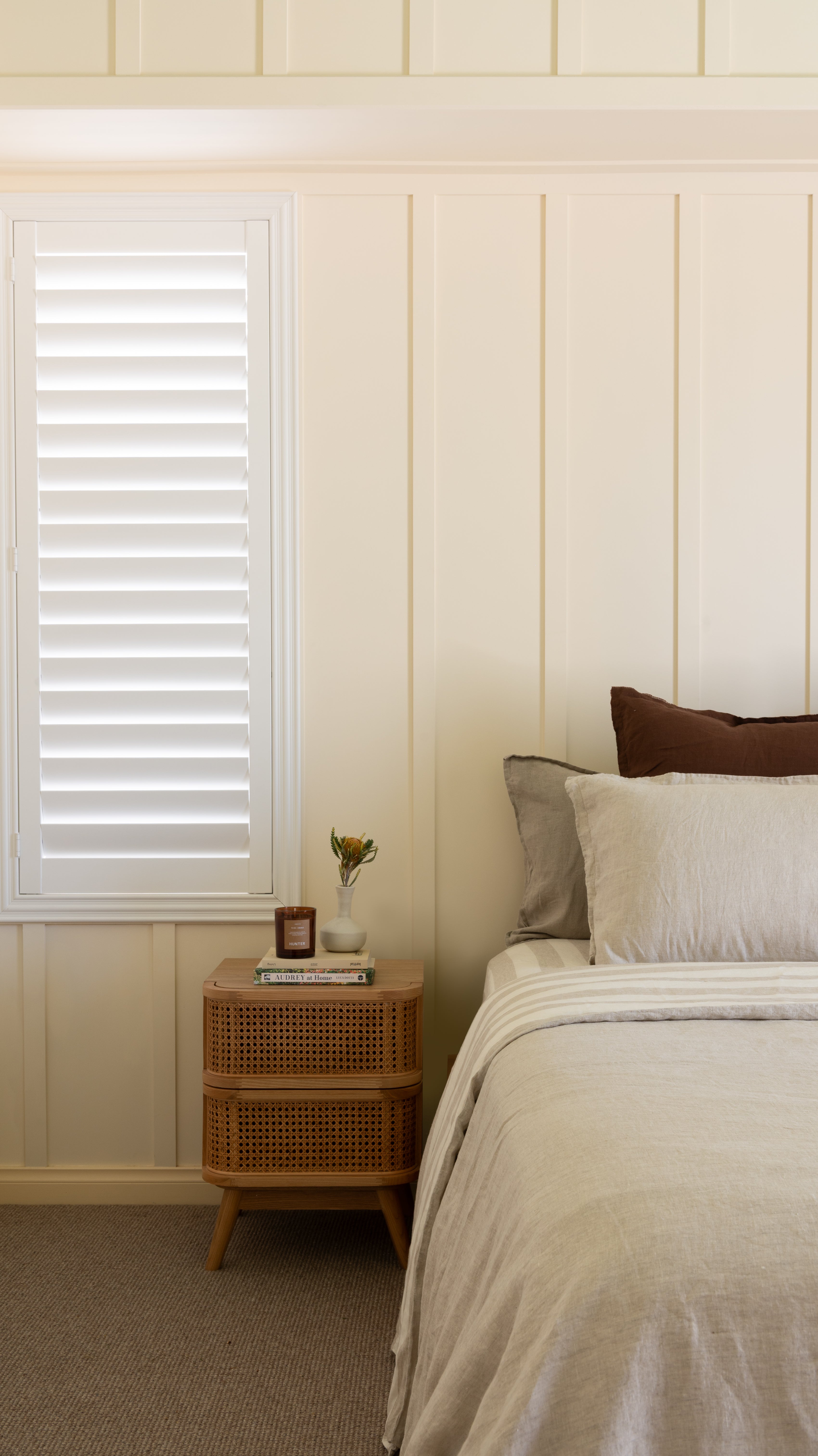 DUVET COVER SET - WIDE NATURAL STRIPE + NATURAL WOVEN REVERSIBLE