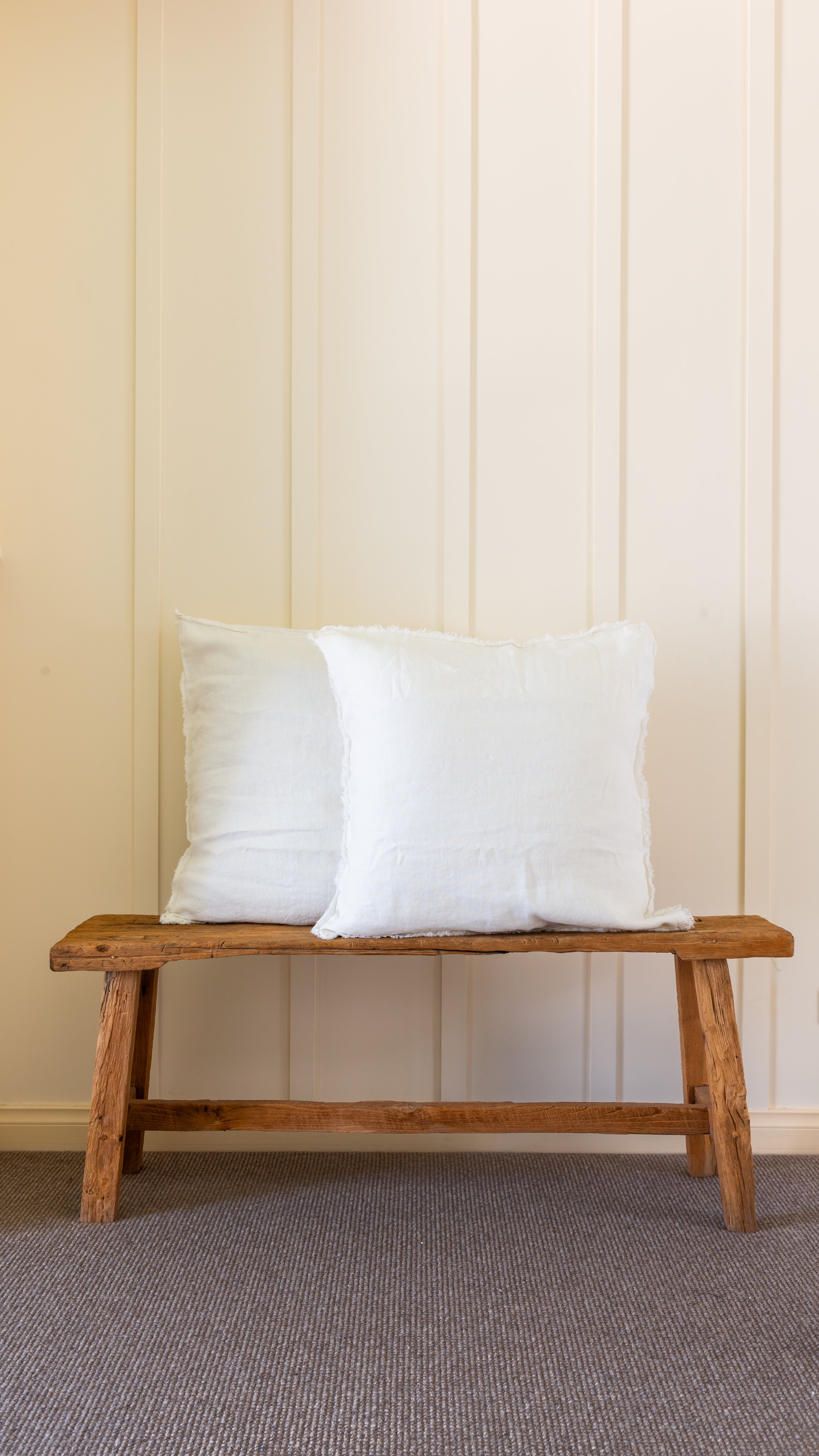 HEAVYWEIGHT HAND-FRAYED  EURO PILLOWCASE PAIR - 345GSM