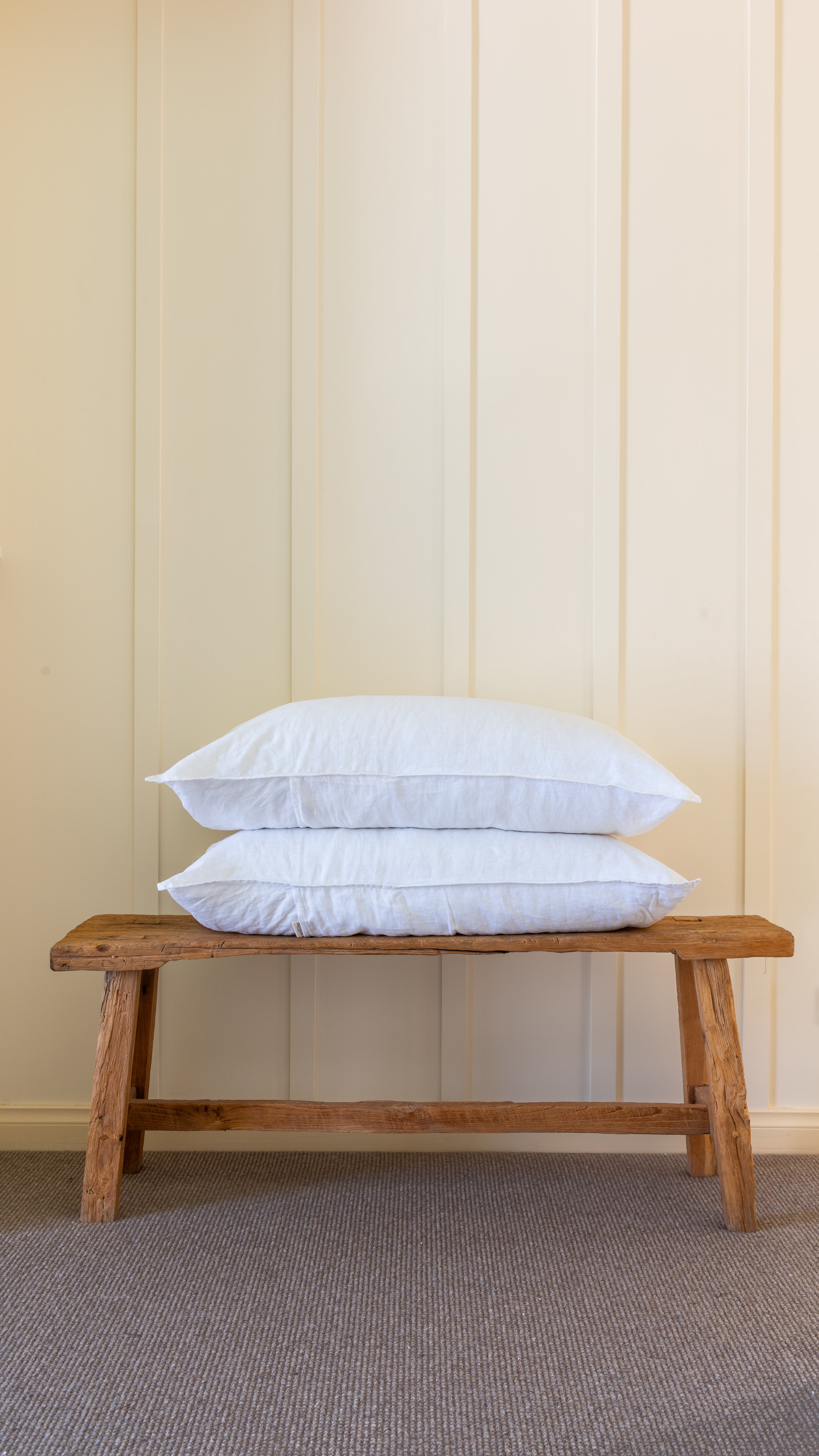 KING FLAX LINEN PILLOWCASE PAIR - WINTER WHITE