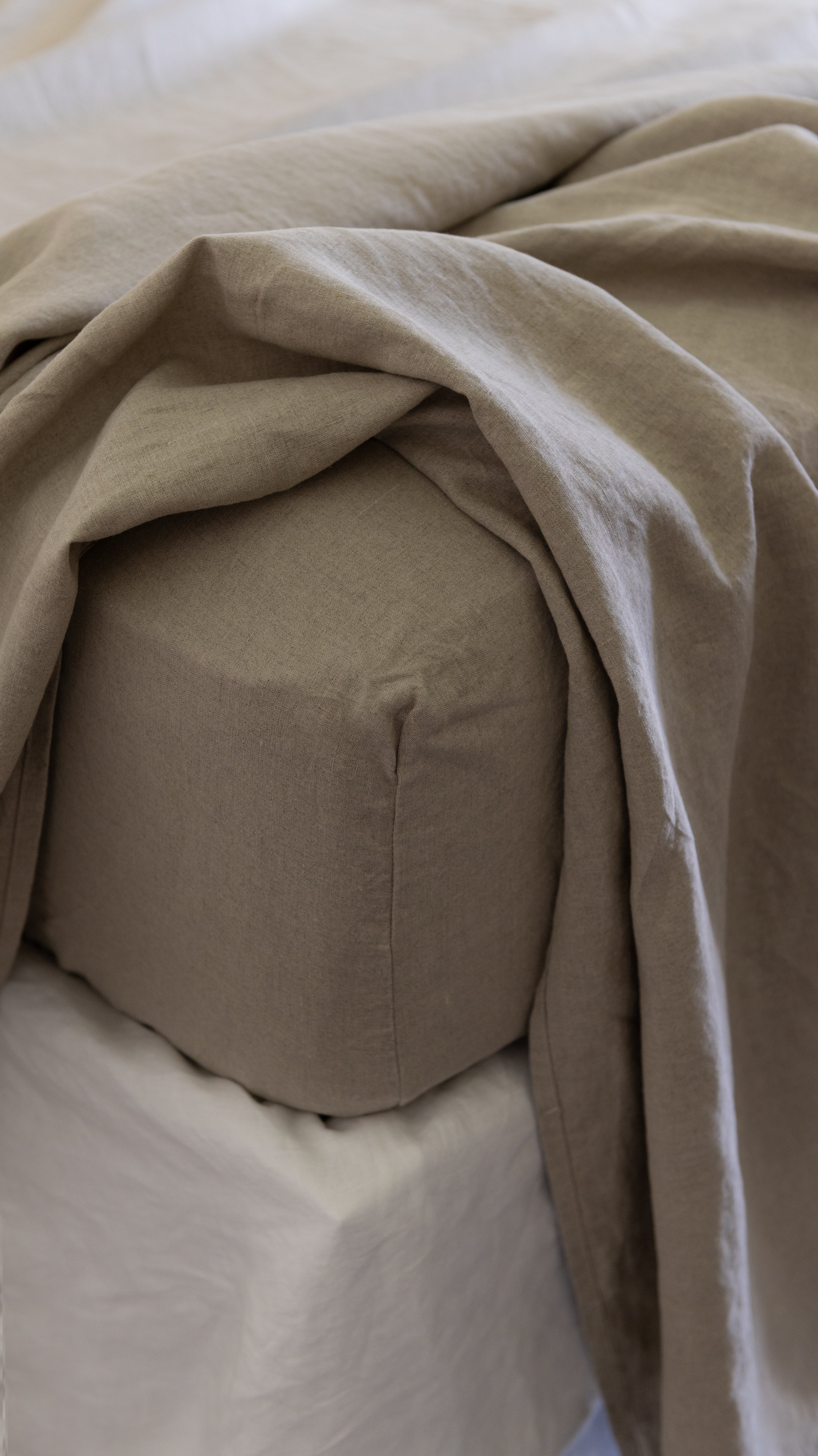 EUROPEAN FLAX LINEN FITTED SHEET - NATURAL WOVEN