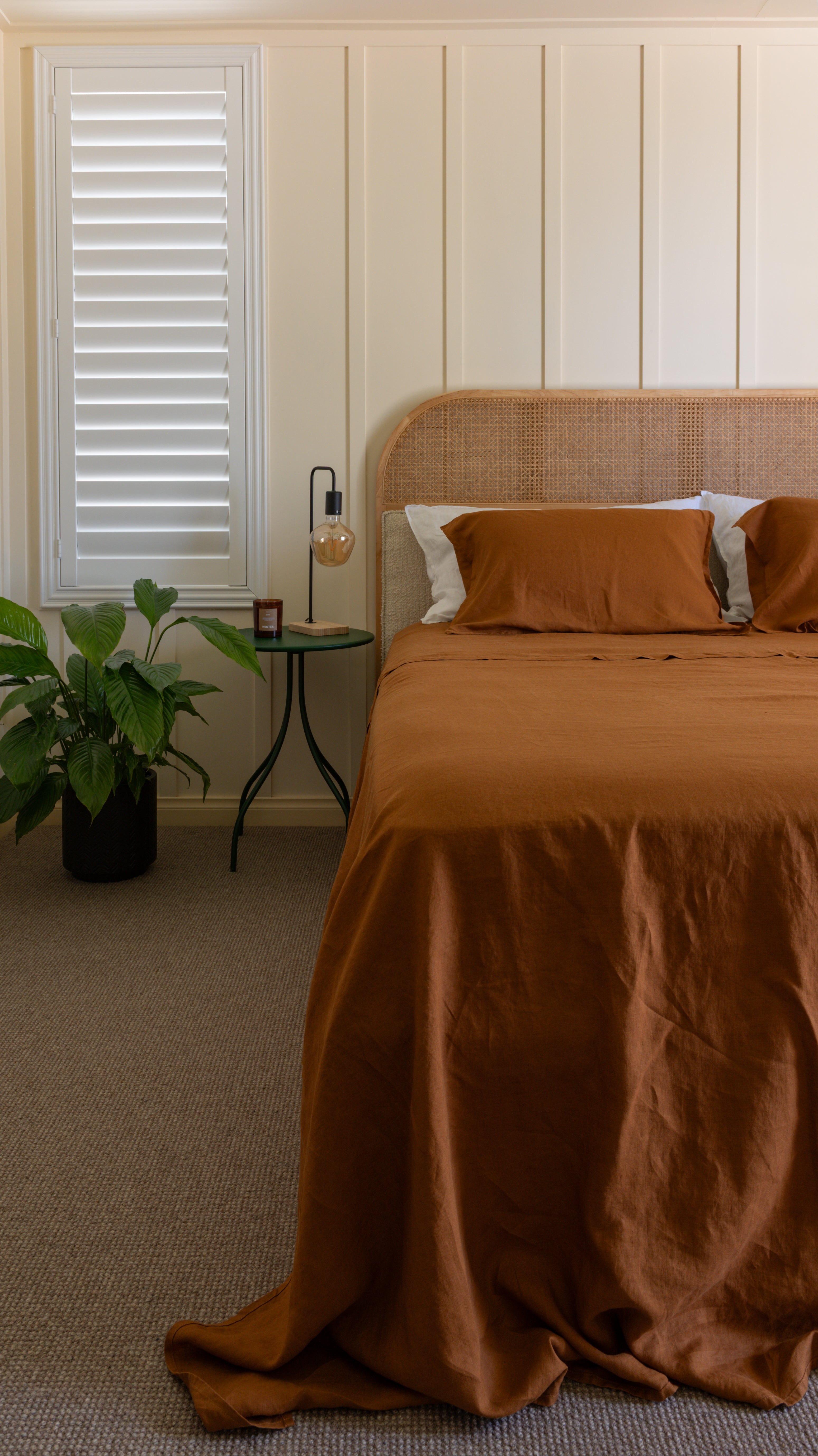 LINEN SHEET SET WITH PILLOWCASES - TERRACOTTA