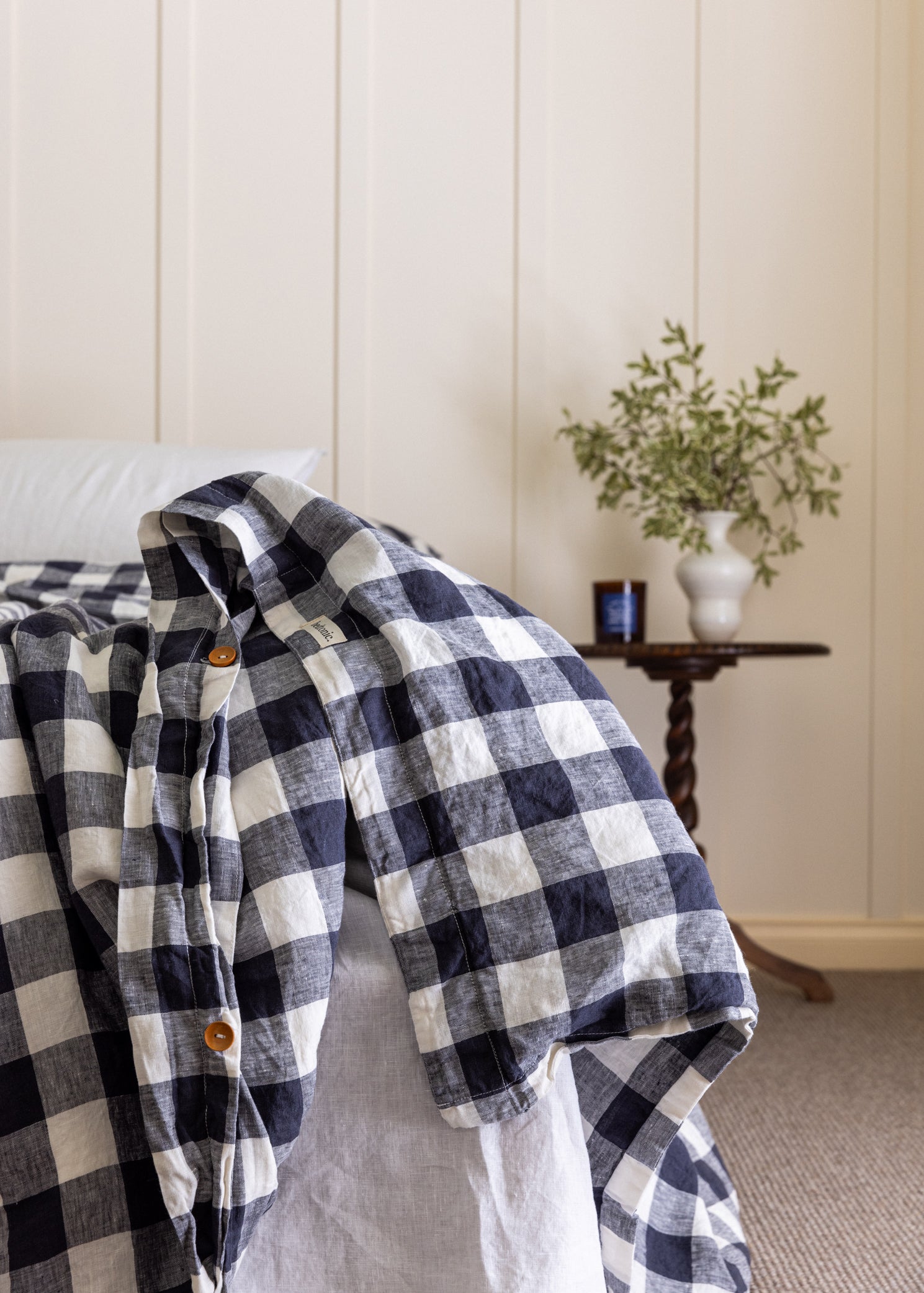 DUVET COVER SET - INDIGO BUFFALO CHECK