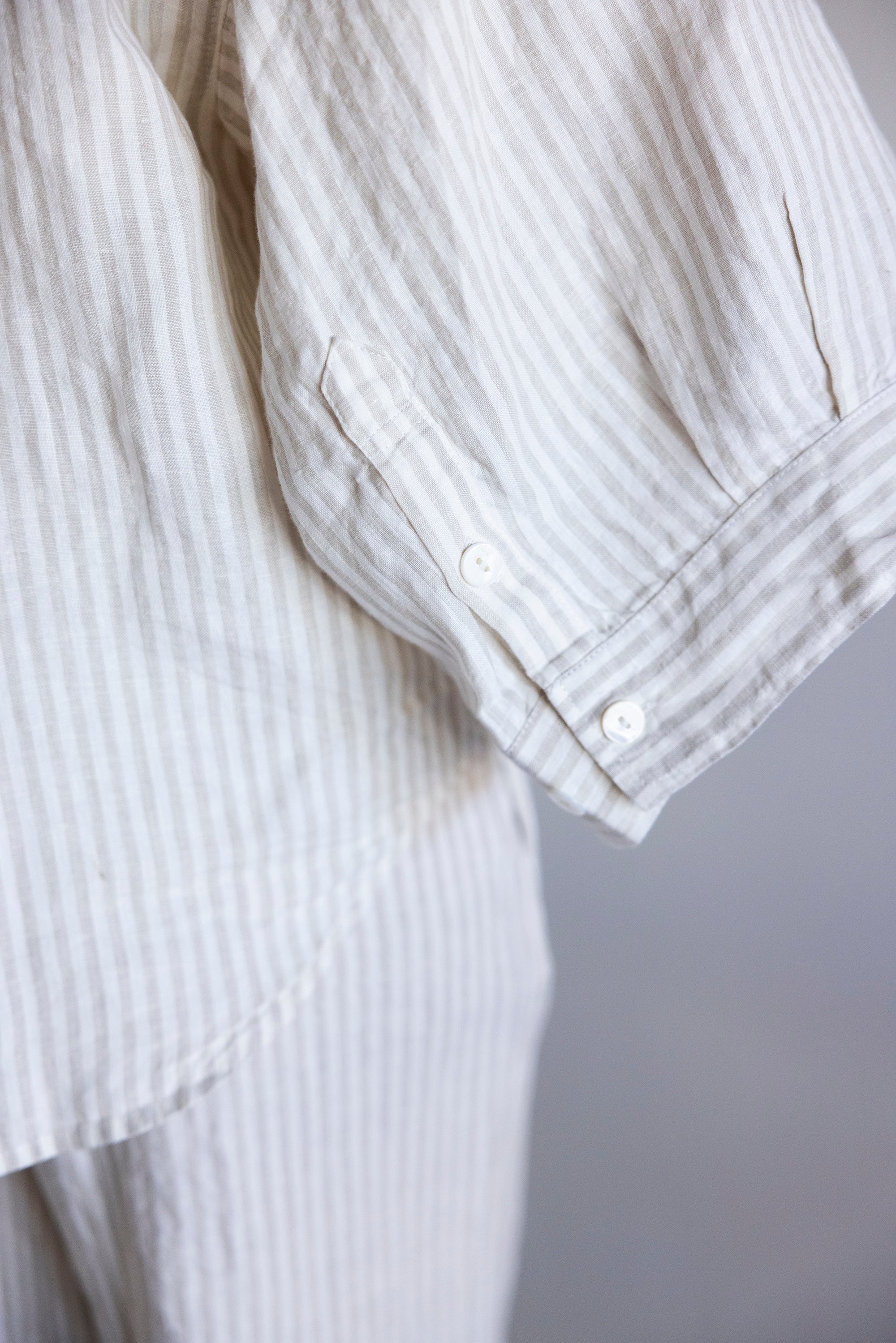 THE DREAMER - LINEN PYJAMA NATURAL STRIPES