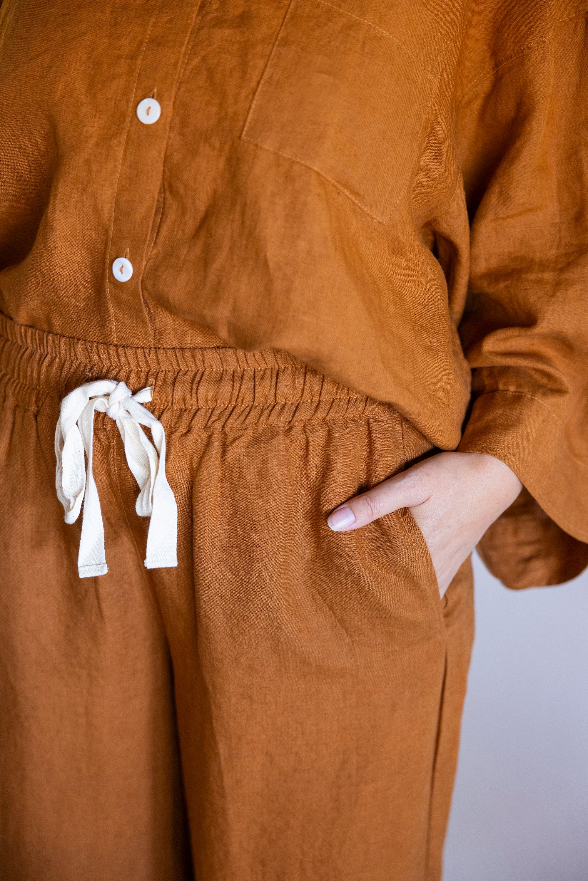 THE DREAMER - LINEN PYJAMA TERRACOTTA