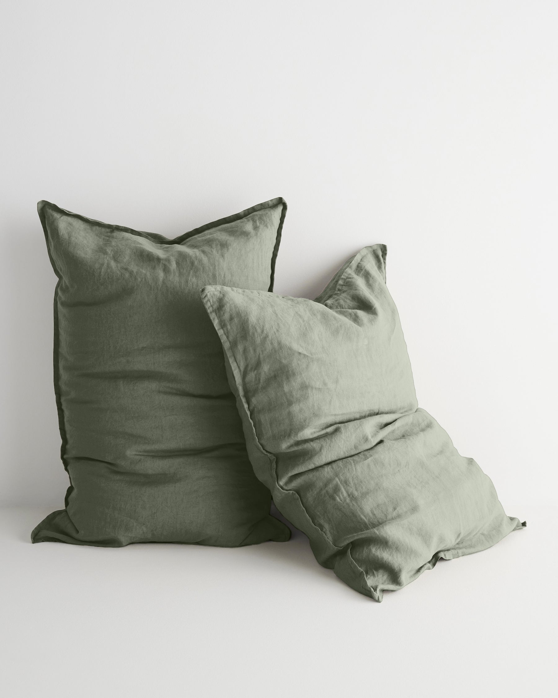 STANDARD FLAX LINEN PILLOWCASE PAIR - SAGE