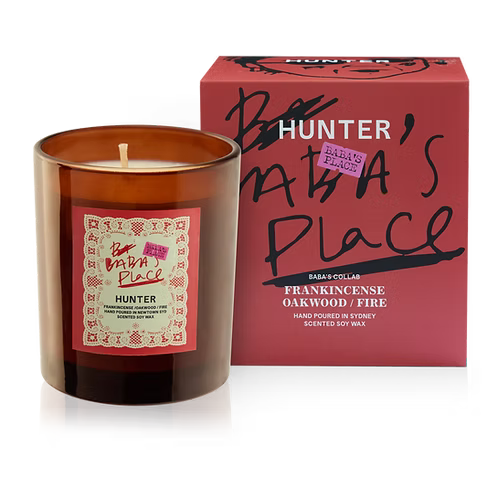 HUNTER CANDLE - BABA'S PLACE: Frankincense, Oakwood, Fire