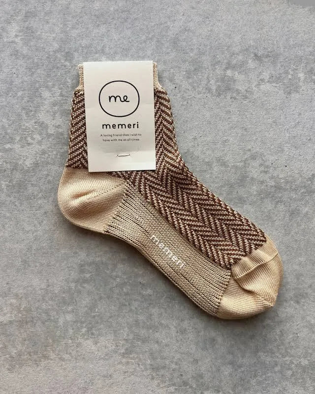 MEMERI - GIZA COTTON HERRINGBONE SOCKS